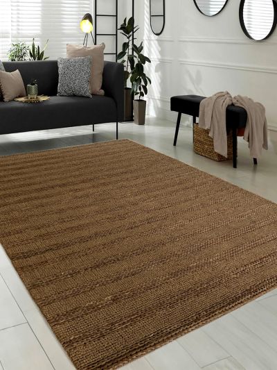 Carpetmantra Brown Jute Carpet 5.0ft X 8.0ft