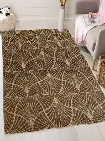 Carpetmantra Chikoo Jute Carpet 4.6ft X 6.6ft