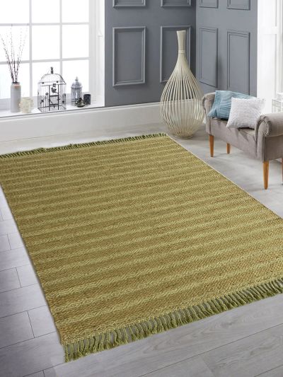 Carpetmantra Green Jute Carpet 5.0ft X 7.5ft