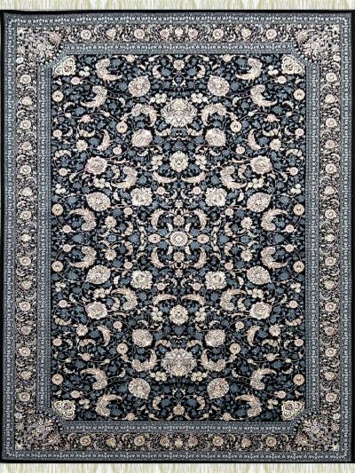 Carpetmantra Irani Black Ground Traditional Design High Quality Super Premium Silk Floral Carpet