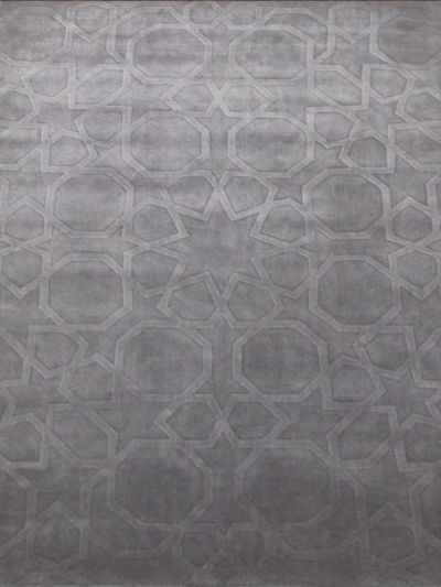 Carpetmantra Silver Grey VISCOSE Carpet 5.7 X 7.10