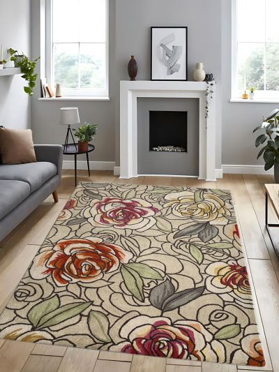 Carpet Mantra Multi Floral Carpet 4.6ft x 6.6ft