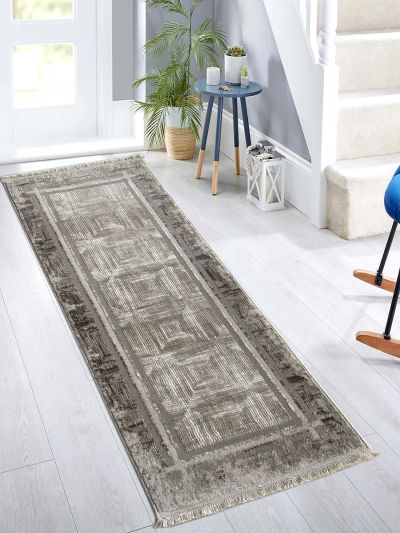 Carpetmantra Beige Color Modern Design Runner Carpet 2ft X 5ft 