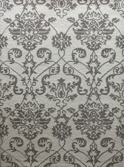 Carpet Mantra White & Grey Color Traditional Design 100% New Zealand Wool Handmade Floral Carpet 5.3ft x 7.7ft 