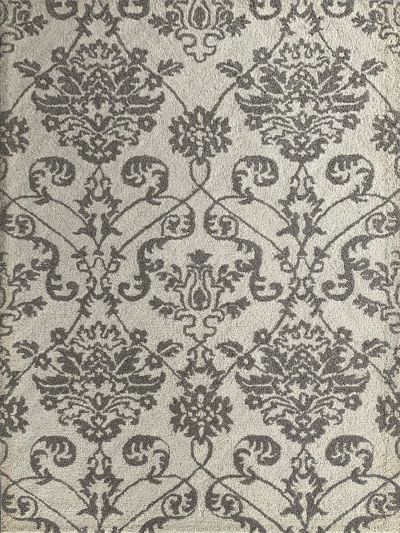 Carpet Mantra White & Grey Color Traditional Design 100% New Zealand Wool Handmade Floral Carpet 5.3ft x 7.7ft 