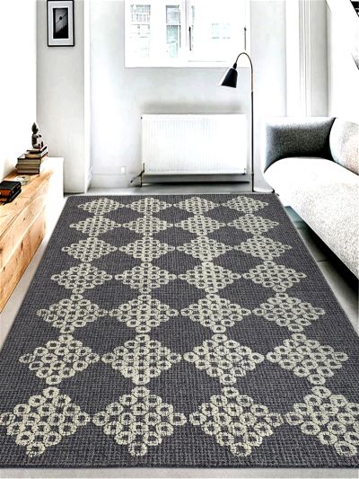 Carpetmantra Charcoal Color Modern Design 100% New Zealand Wool Handmade Carpet 5.0ft X 8.0ft