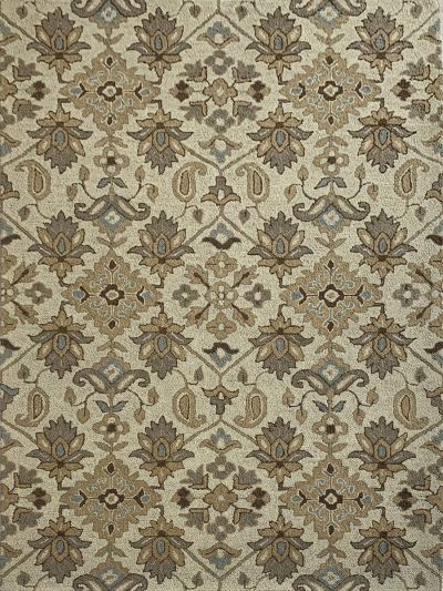 Carpetmantra Beige Floral Carpet 5ft X 8ft