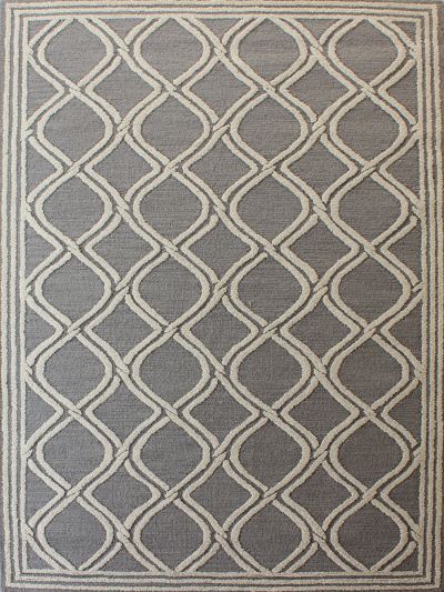 Carpetmantra Grey Color Modern Design 100% New Zealand Wool Handmade Carpet 5ft x 8ft 