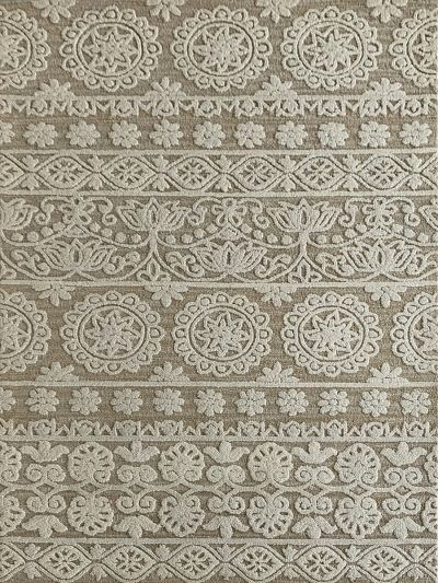 Carpetmantra Beige Color Floral Design 100% New Zealand Wool Handmade Carpet 5ft X 8ft  