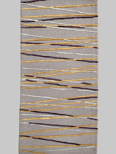 Carpetmantra Silver Color Wool & Viscose Mix Handmade Runner Carpet 2ft X 6ft