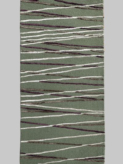 Carpetmantra Green Color Wool & Viscose Handmade Runner Carpet 2ft X 6ft