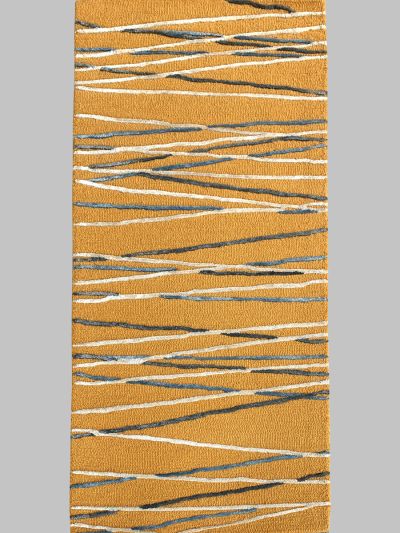 Carpetmantra Gold Color Wool  Viscose Mix Handmade Runner Carpet 2ft X 6ft  