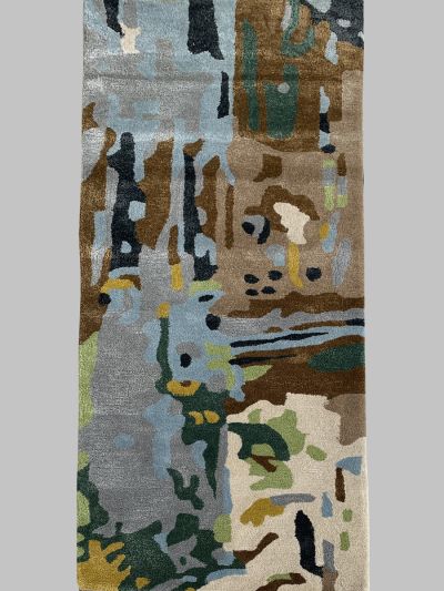 Carpetmantra Multi Color Wool & Viscose Mix  Handmade Runner Carpet 2ft X 6ft