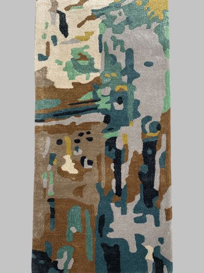 Carpetmantra Multi Color Wool & Viscose Mix  Handmade Runner Carpet 2ft X 6ft