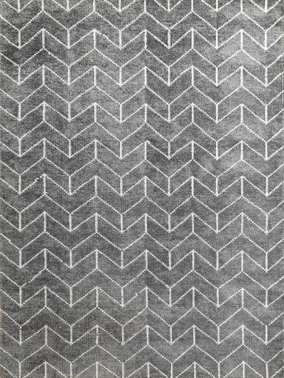 Carpetmantra Handknotted Bamboo Silk Dark Grey Carpet 5.3ft X 7.7ft