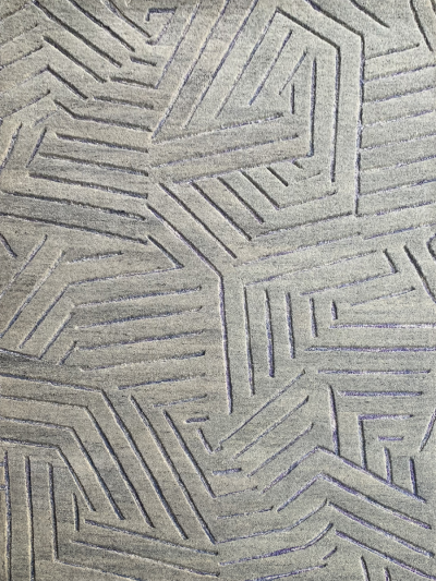 Carpetmantra Grey Color Modern Design 100% New Zealand Wool Handmade Carpet  4.6ft x 6.6ft 