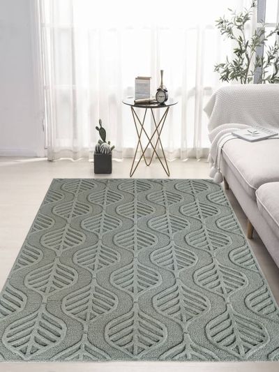 Carpetmantra Green Modern Carpet  4.6ft x 6.6ft 