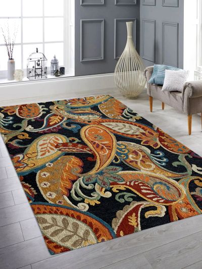 Carpetmantra Multi Color Floral Design 100% New Zealand Wool Handmade Carpet 4.6ft x 6.6ft 