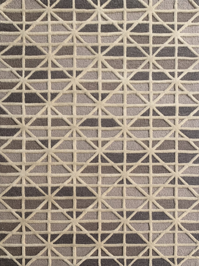 Carpetmantra Beige & Grey Color Traditional Design 100% New Zealand Wool Handmade Modern Carpet 4.6ft X 6.6ft