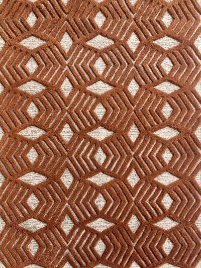Carpetmantra Rust Modern Carpet 4.0ft X 4.6ft