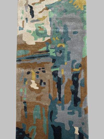 Carpetmantra Multi Color Wool & Viscose Mix  Handmade Runner Carpet 2ft X 6ft  