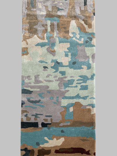 Carpetmantra Multi Color Wool & Viscose Mix  Handmade Runner Carpet 2ft X 6ft 