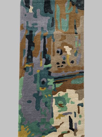 Carpetmantra Multi Color Wool & Viscose Mix  Handmade Runner Carpet 2ft X 6ft  124585