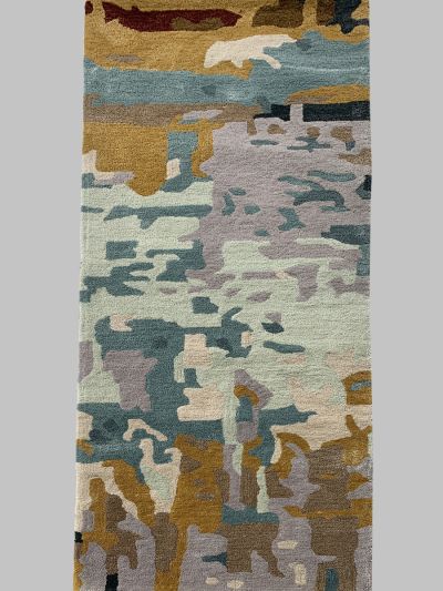 Carpetmantra Multi Color Wool & Viscose Mix  Handmade Runner Carpet 2ft X 6ft   