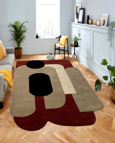 Carpetmantra Multi Color 100%  Wool Modern Handmade Carpet   