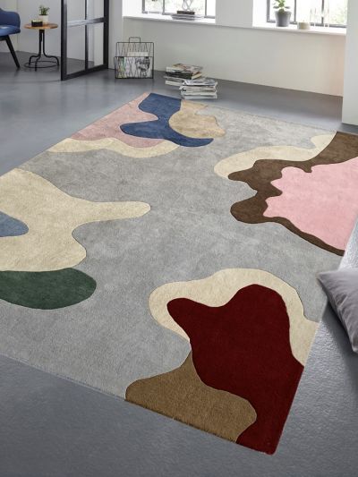 Carpetmantra Multi Color Modern Design 100% Premium Wool Thick Pile Handmade Carpet 8ft X 10ft