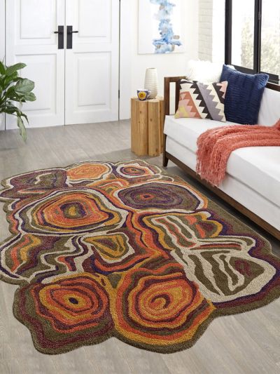 Carpetmantra Multi Color Modern Design 100% Wool Thick Pile Handmade Carpet 4ft X 6ft