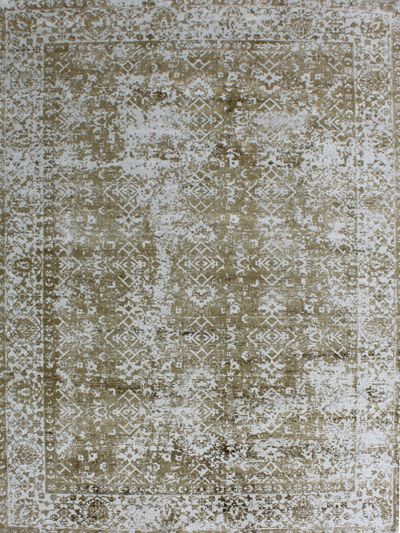 Carpetmantra Lt. Green Modern 100% Viscose Carpet 5.1ft X 7.4ft