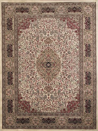 Carpetmantra Persian White Color Ground Beige Color Border Floral Traditional Design Carpets 