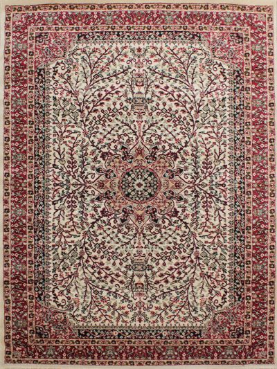 Carpetmantra Persian Beige Floral Carpet 