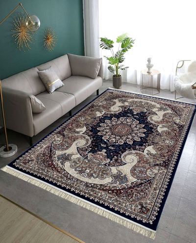 Carpetmantra Blue Color Super Fine Persian Design Traditional Carpet