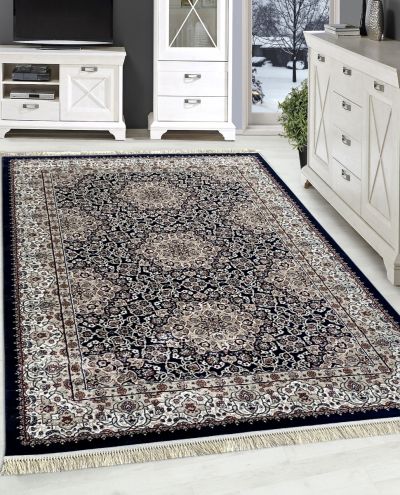 Carpetmantra Blue Color Ground Beige Color Border Super Fine Persian Design Traditional Carpet