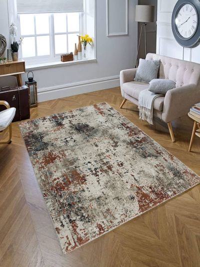 Carpetmantra Multi color Super Fine Quality Material Wool & Viscose Mix Abstract Design Carpet 