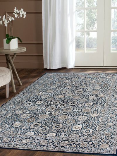 Carpetmantra Persian Blue Floral Carpets