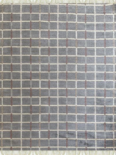 Carpetmantra Bamboo Silk Handmade Grey Carpet 5.7ft X 7.9ft 