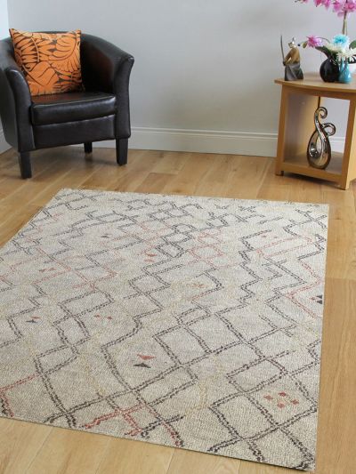 Carpetmantra  Handknotted Moraccan Beige Carpet 5.6ft X 7.8ft 