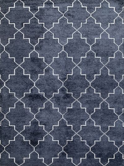 Carpetmantra Bamboo Silk Handmade Black Carpet 5.4ft X 7.9ft 