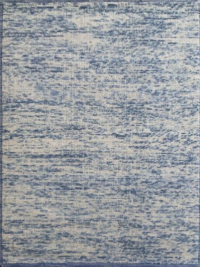 Carpetmantra Hand Woven Blue White Carpet 4.6ft X 6.6ft