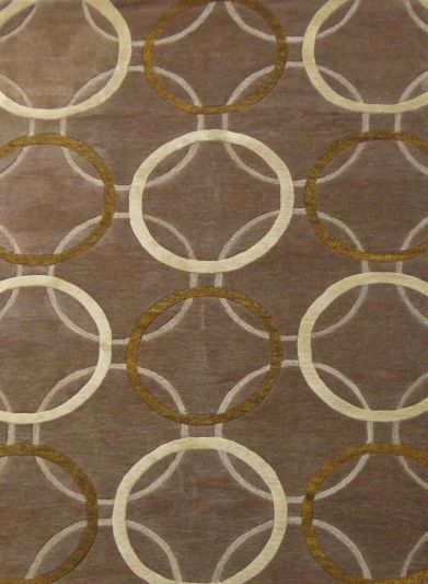 Carpet Mantra Brown & Beige Color Modern Design 100%  New Zealand Wool Handmade Designer Carpets 5 ft X 8 ft