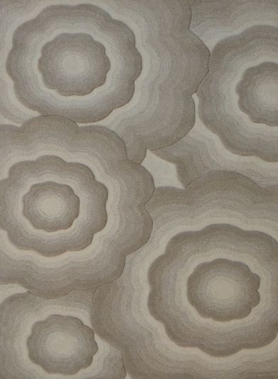 Carpet Mantra Beige & White Color Floral Design 100% New Zealand Wool Handmade Designer Carpet 5 ft X 8 ft 