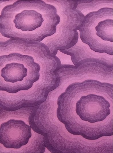 Carpet Mantra Purple Color Floral Design 100% New Zealand Wool Handmade Designer Carpet 5 ft X 8 ft  
