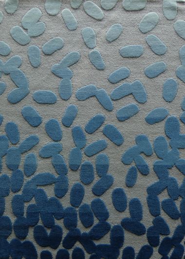 Carpet Mantra Blue Color Modern Design 100% New Zealand Wool Handmade Carpet 4.6ft x 6.6ft  