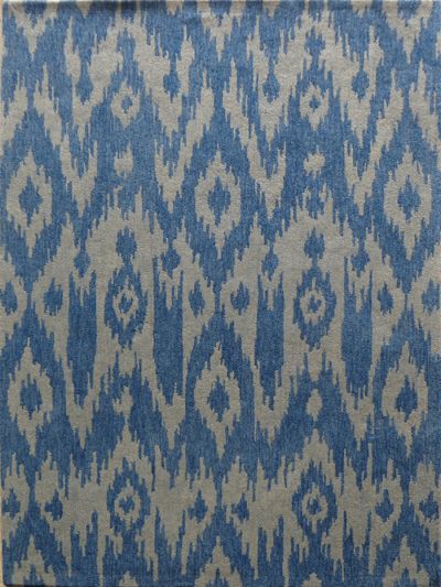 Carpet Mantra Blue Color Modern Design 100% New Zealand Wool Handmade Carpet 4.6ft x 6.6ft
