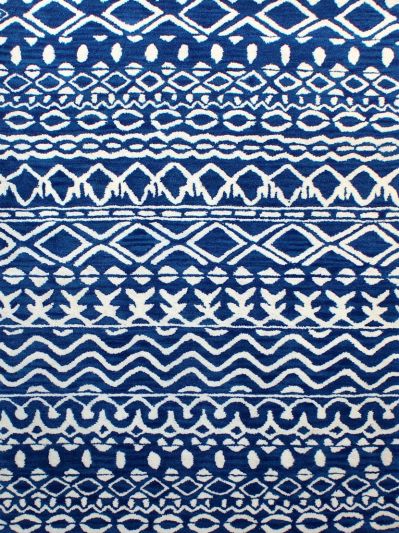 Carpet Mantra Blue & White Color Traditional Design 100% New Zealand Wool Modern Handmade Carpet 3.6ft x 5.6ft 