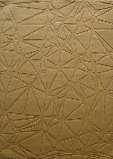 Carpet Mantra Gold Color Modern Design 100% New Zealand Wool Handmade Plain Carpet 4.6ft x 6.6ft 