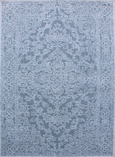 Carpet Mantra Grey & White Color Traditional Design 100% New Zealand Wool Handmade Floral Carpet 5ft x 8ft